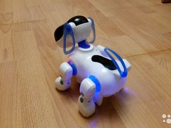 Собака-робот 09-839 умеет ходить ,бегать , лаить и все это сопровождается лаем и морганием цветных светодиодов и музыкой,  В принципе, для ребенка, которому недавно в Чебоксарах