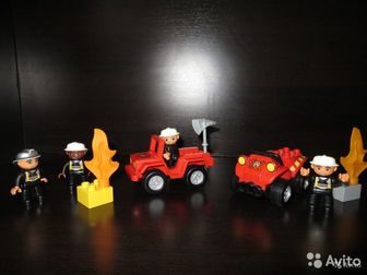 Раритетный набор оригинал Лего Дупло пожарная машина арт, 4977; начальник пожарной охраны арт, 6169; пожарный квадроцикл арт, 5603; пожарный автомобиль арт, 4692, в Чебоксарах