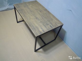 Стол журнальный в стиле лофт, высота 45 см, , длина 85 см, , ширина 51 см, , возможно изготовление по индивидуальным размерам, в Красноярске