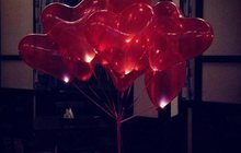 Светящиеся гелиевые шары в виде сердца на вашу свадьбу