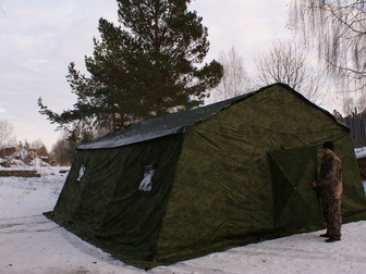 Смотреть foto Товары для туризма и отдыха Армейская палатка Берег-30М2 6, 75м*6, 0 м*3, 0, (2х слойная) 30890098 в Мурманске