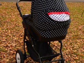 Польская коляска Dada Paradiso Group Glamour, цвет dots (черный в белый горошек),  Предназначена для ребенка от 0-3 лет,  В комплекте: Дождевик, москитная сетка, в Стерлитамаке